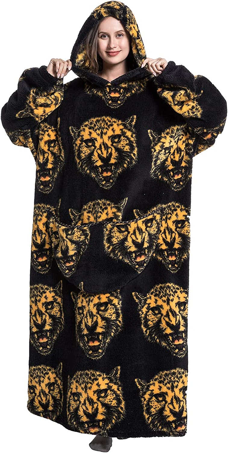 DS BS Adult Oversized Wearable Blanket Hoodie-Tiger