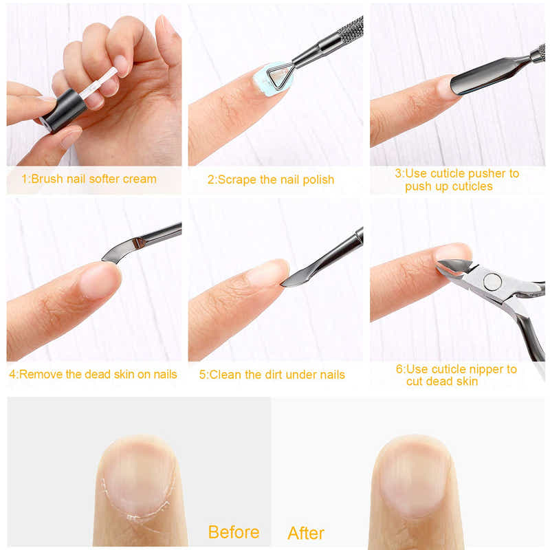 DS BS Nail Clippers 4 in 1 Set for Acrylic Nails-Black