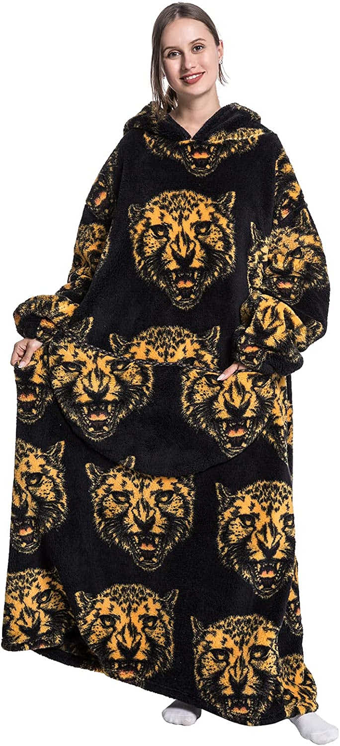 DS BS Adult Oversized Wearable Blanket Hoodie-Tiger