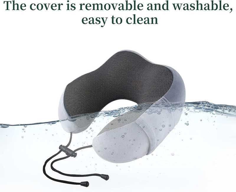 DS BS 4Pcs Airplane Travel Kit With Neck Pillow,Eye Masks,Earplugs-Grey