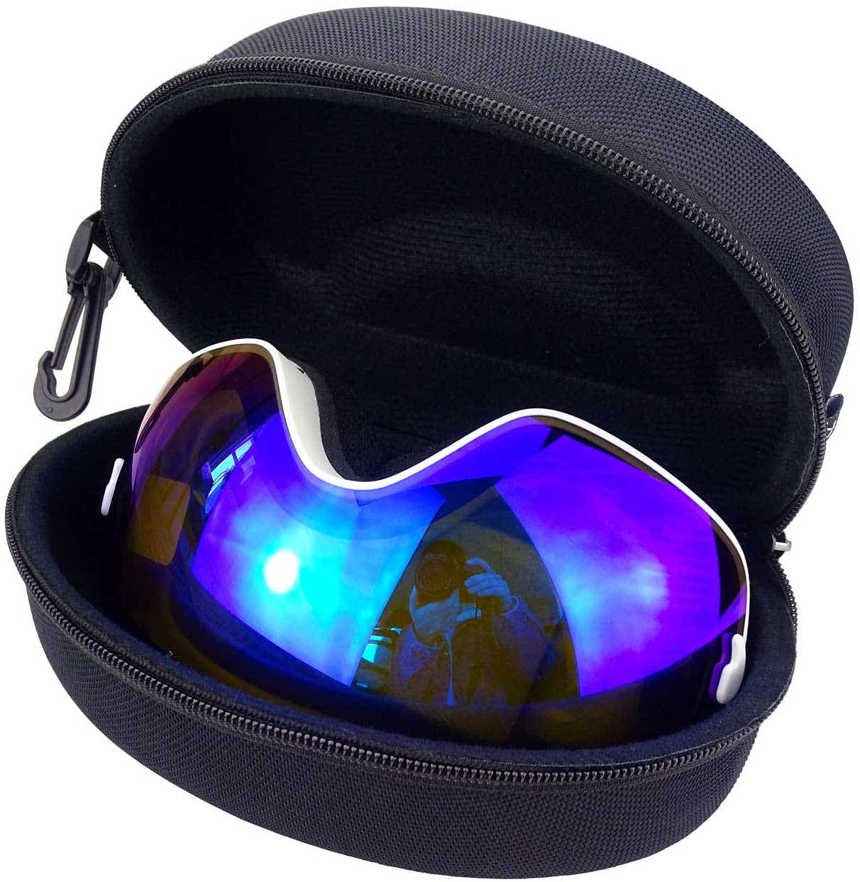 DS BS Unisex Double Layers UV Anti-Fog Big Ski Mask Goggles-Sliver
