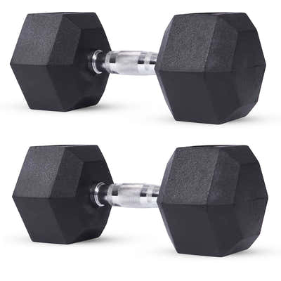 DS BS Rubber Encased Hex Dumbbell Hand Weight 2 x 20kg