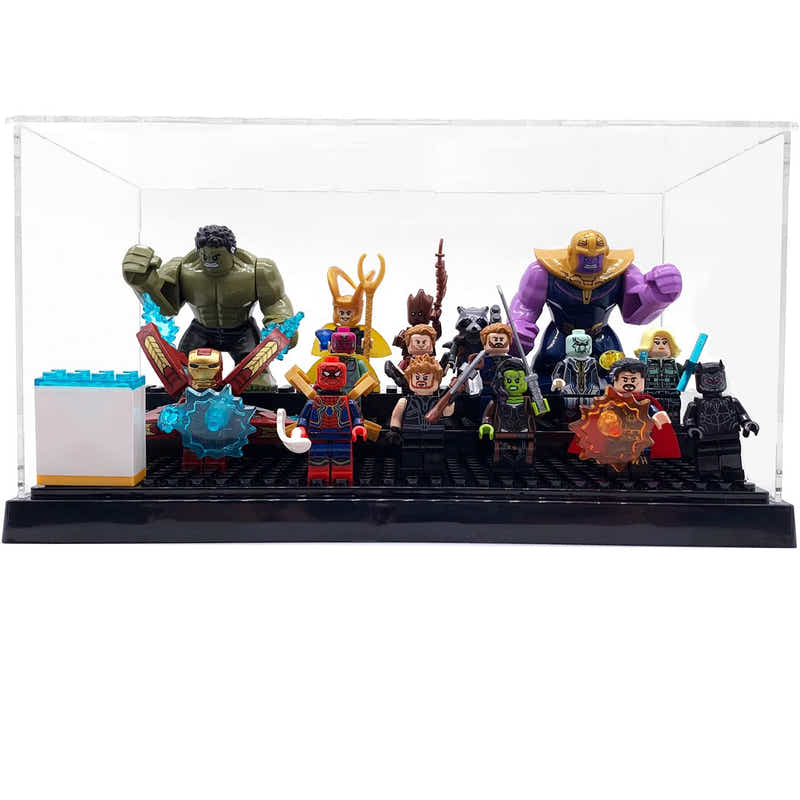DS BS Minifigure Action Figures Blocks Display Case-Gray