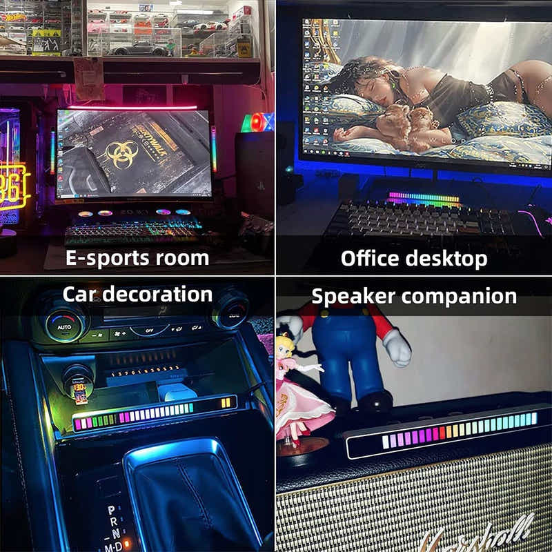 DS BS Voice Control Stereo Music Spectrum 32 LED Light