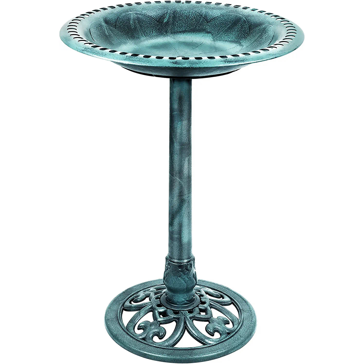DS BS Outdoor Traditional Resin Garden Bird Bath-Green