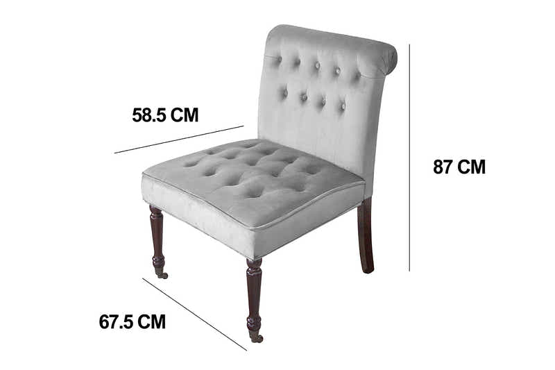 Pirie Velvet Accent Chair - Grey