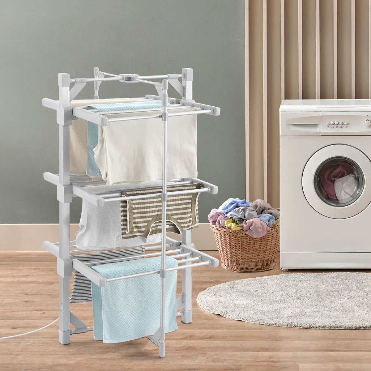 DS BD Maxkon Electric Airer 3 Tier Heated Clothes Dryer Laundry Foldable 220W