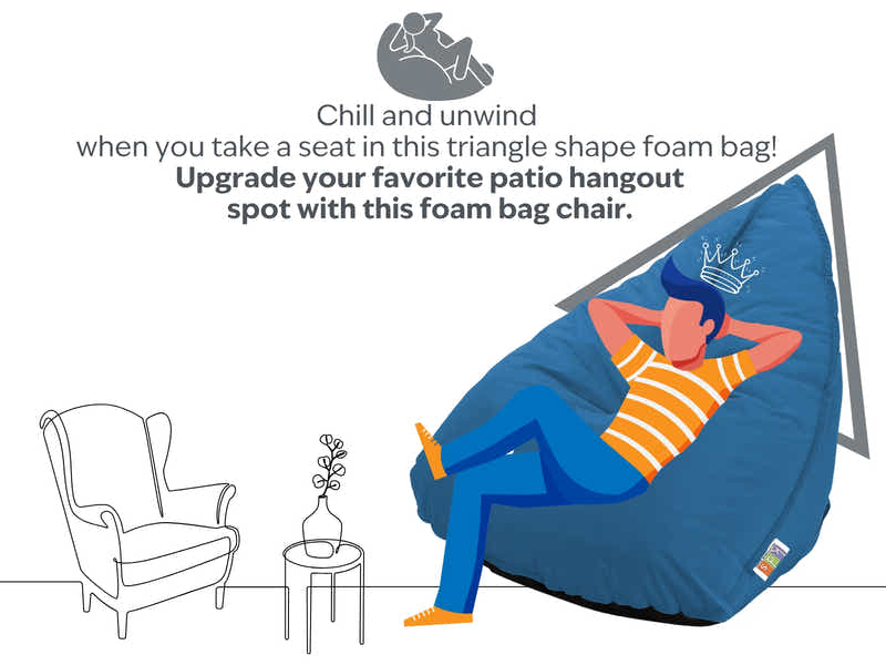 Outdoor Triangle Foam Bag Chair - Blue