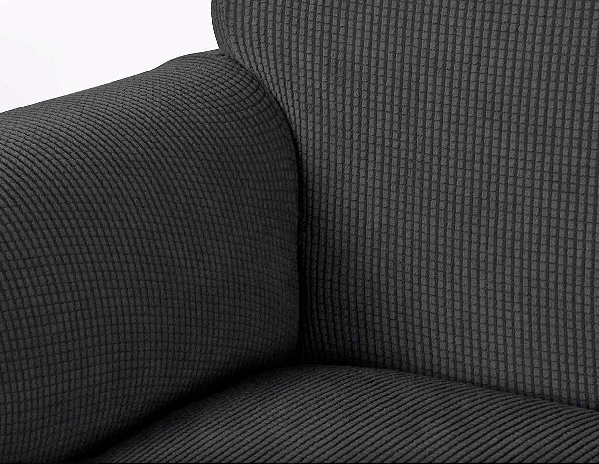 DS BS High Stretch Sofa Couch Slipcover Three Seat-Black