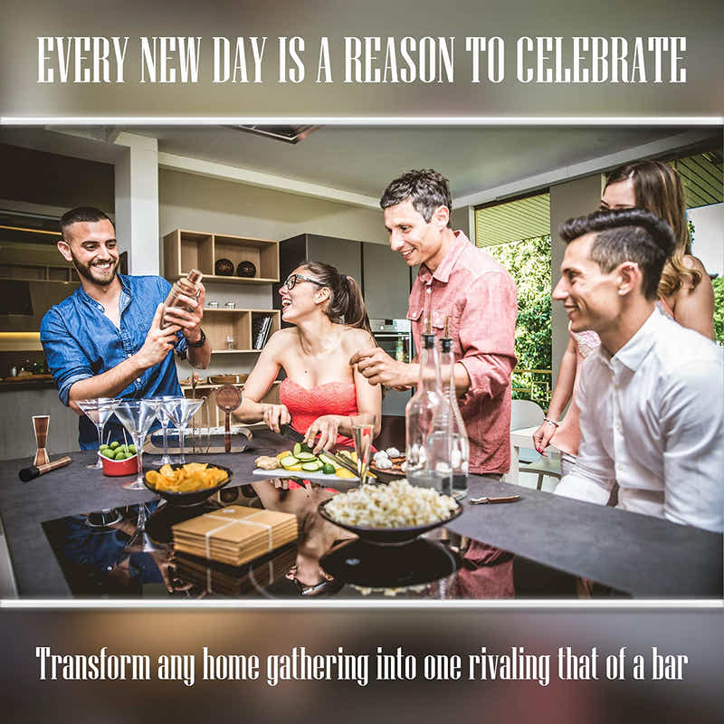 DS BS 11 Pcs Premium 550ml Cocktail Shaker Set Bartender Kit-RoseGold