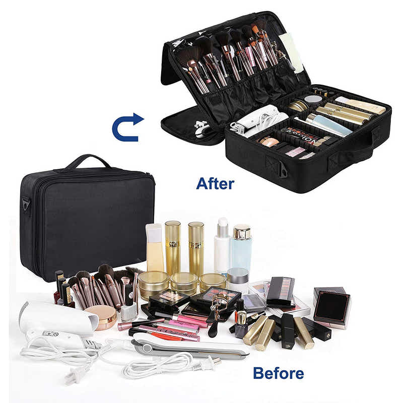 DS BS Portable Adjustable Travel Makeup Organizer Case-L
