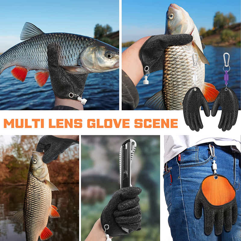 DS BS Puncture Proof Waterproof and Magnet Release Fishing Gloves