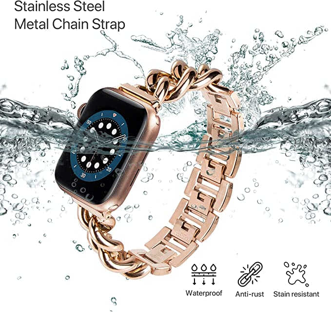 DS BS Stainless Steel Bracelet  With Apple Watch Band for 38- 40- 41MM Rose Gold