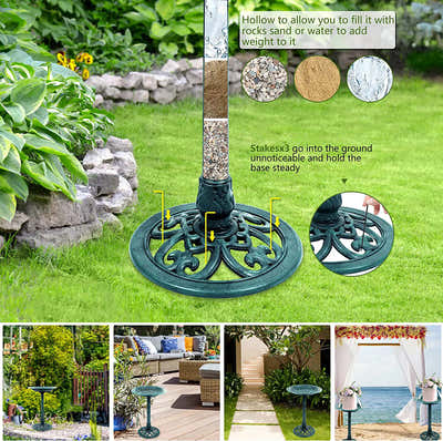 DS BS Outdoor Traditional Resin Garden Bird Bath-Copper