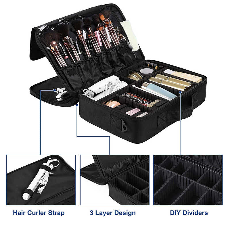 DS BS Portable Adjustable Travel Makeup Organizer Case-L