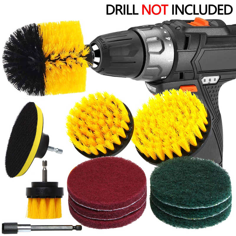 DS BS 12 Piece Power Drill Brush Scrub Pads Set