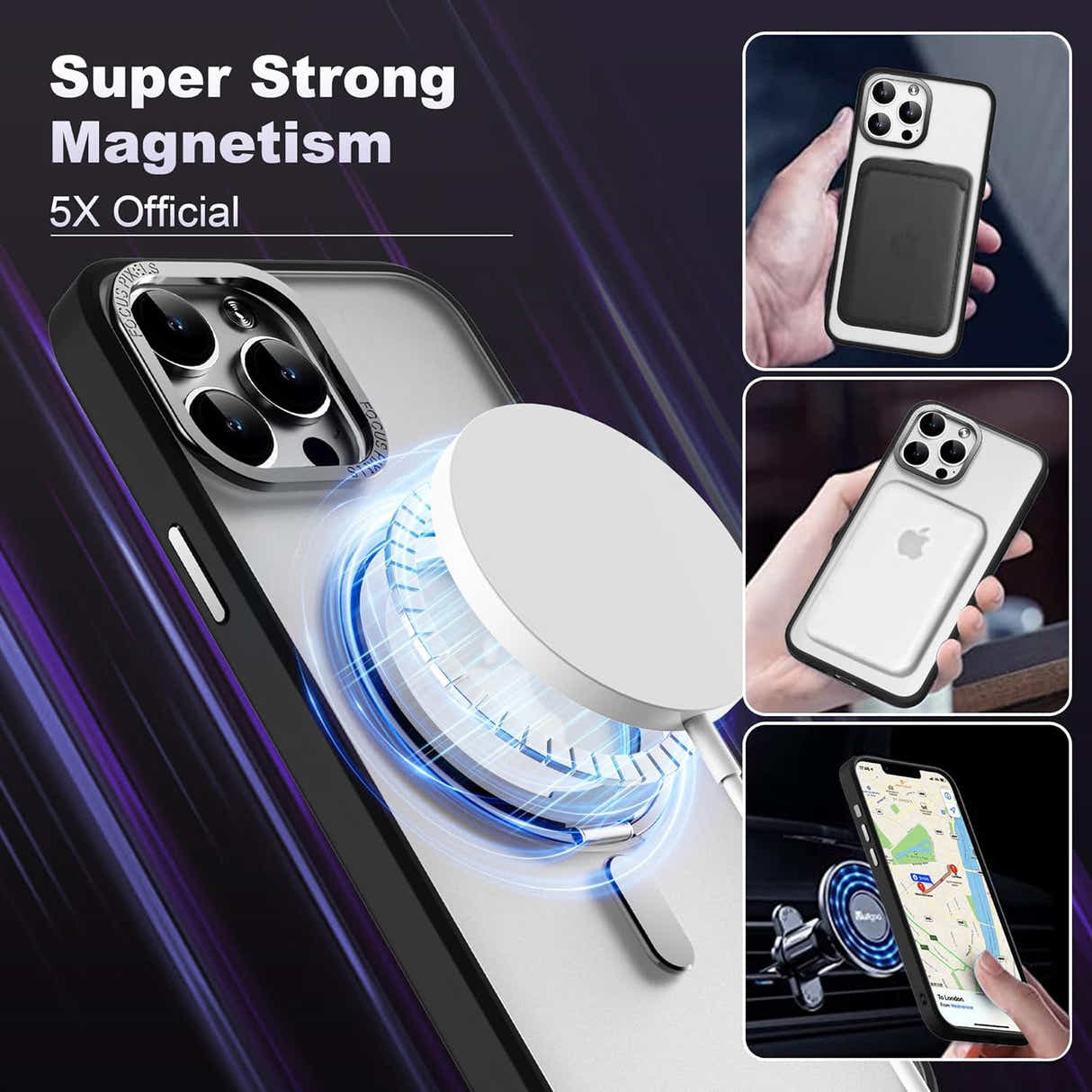 DS BS iPhone 14 Pro Max Case with 360°Rotatable Magnetic Ring Stand
