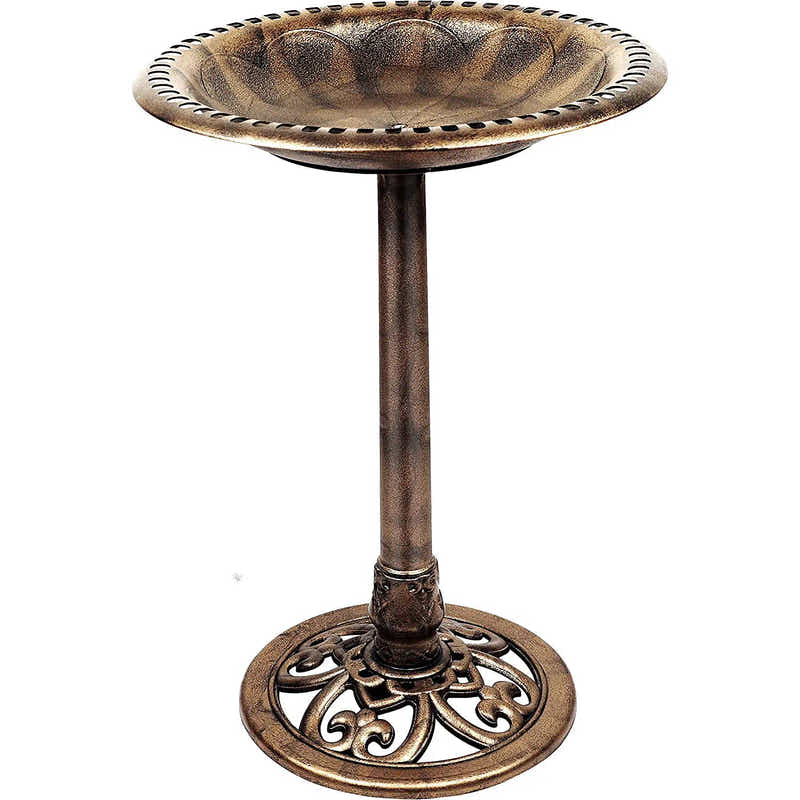 DS BS Outdoor Traditional Resin Garden Bird Bath-Copper