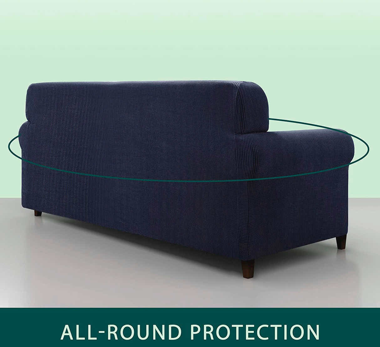 DS BS Sofa Cover High Stretch Sofa Cover Three Seat-Blue