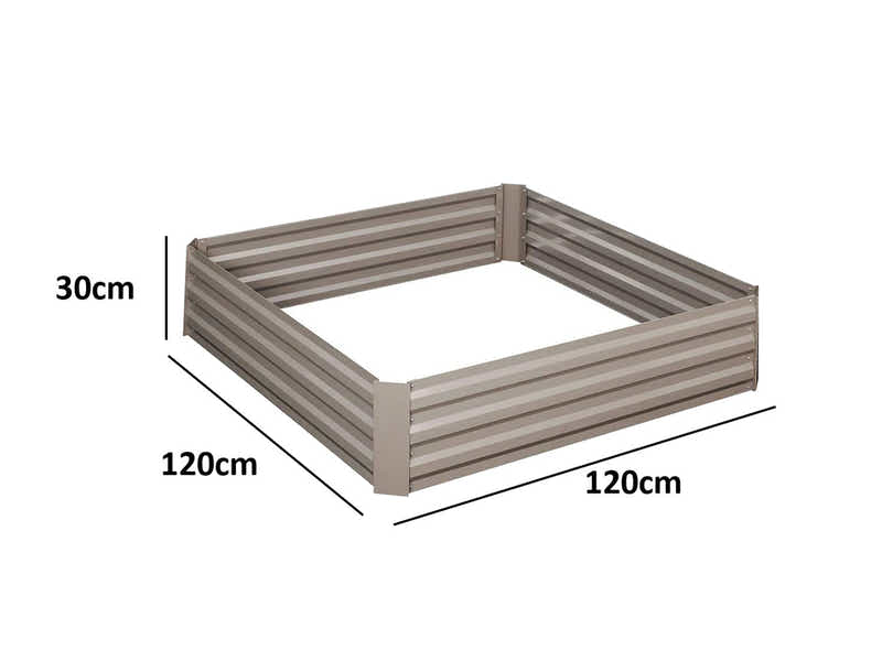 Galvanized Steel Garden Bed 120x120x30 cm