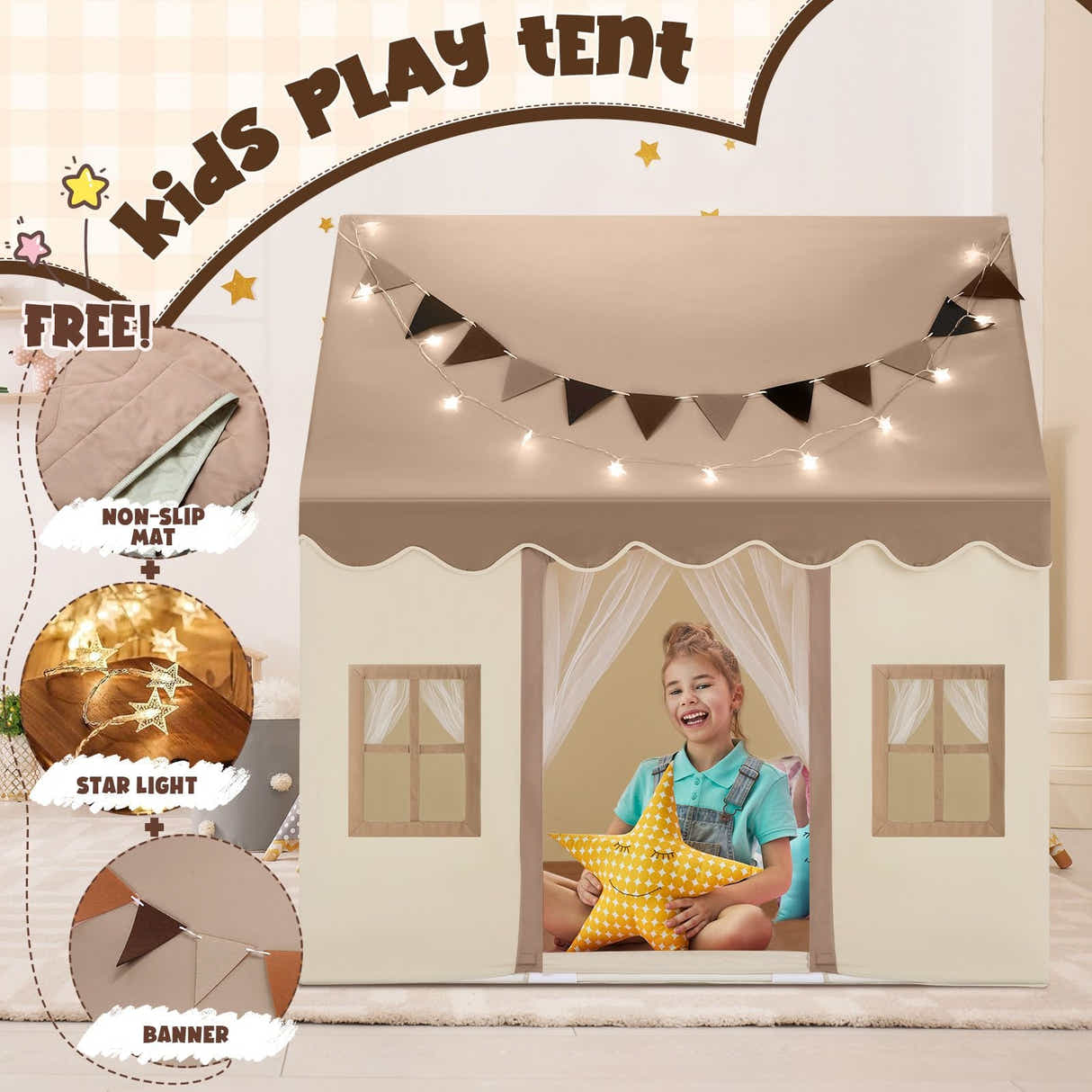 DS BD Kids Tent Playroom Princess Castle House Activity Centre Gift Mat