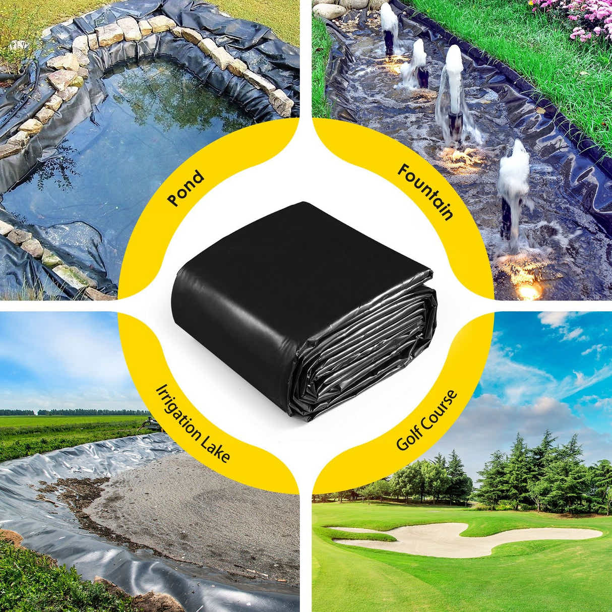 DS BD 5x6m Pond Liner HDPE Fish Water Pad Black Fountain Reservoir Duty 0.5mm