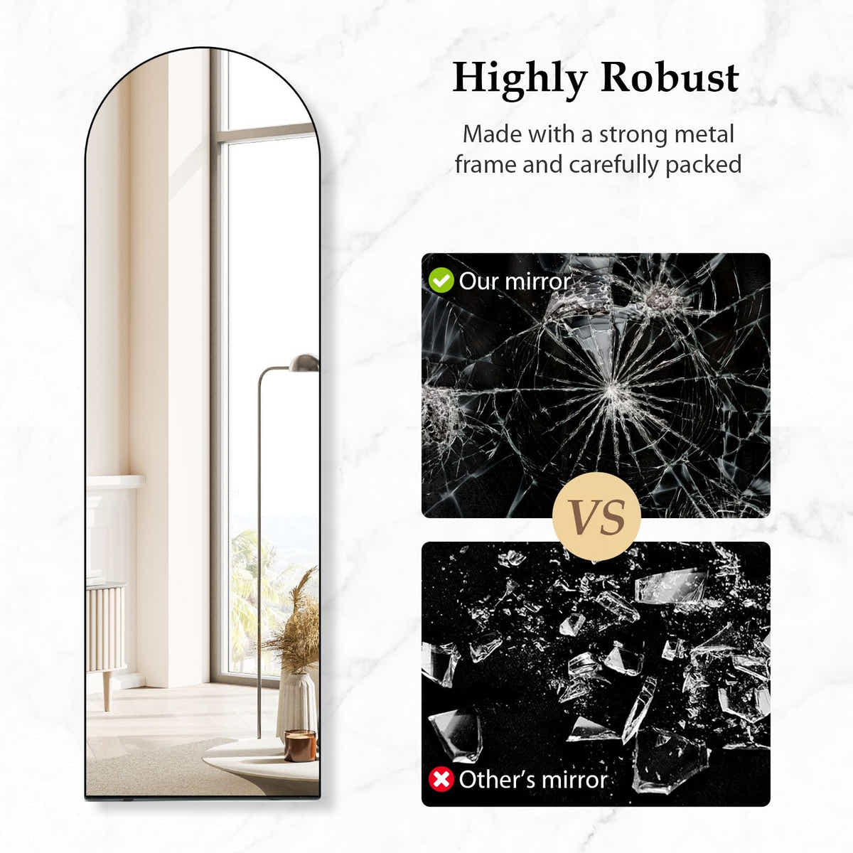 DS BD Arch Full Length Mirror Body Free Standing Hanging Floor Leaning Hallway