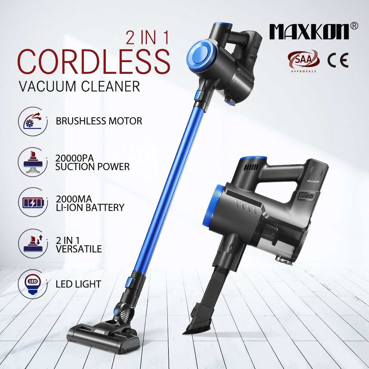 DS BD Maxkon Cordless Vacuum Cleaner Brushless Stick Handheld 20kpa 2 Speed