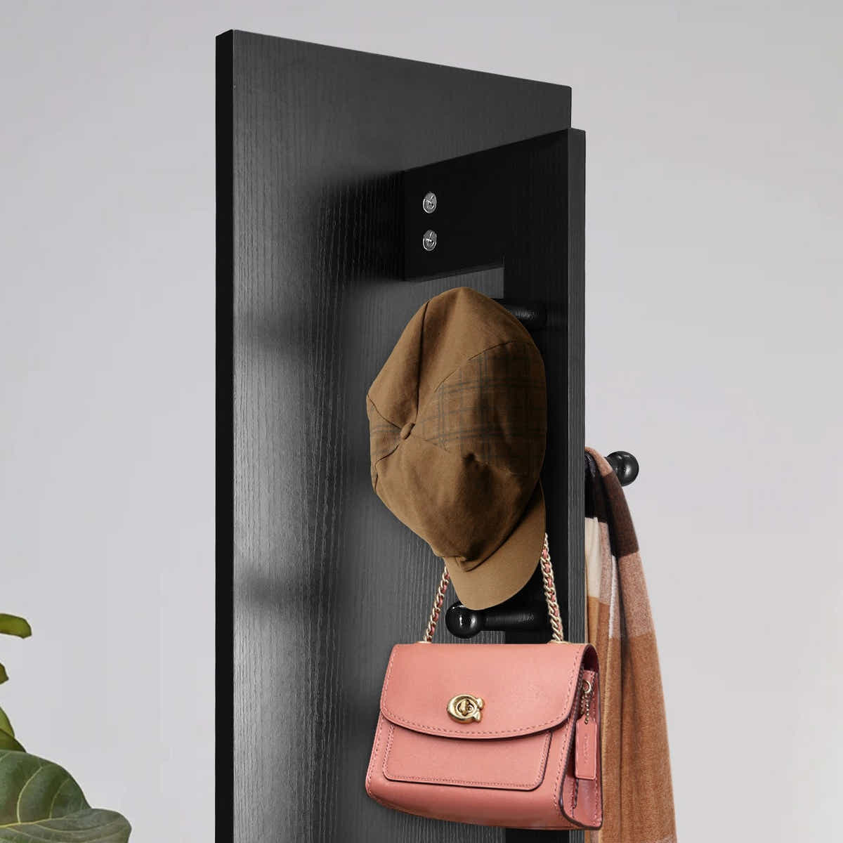 DS BD Full Length Body Mirror Large Tall Floor Free Standing Decor Black Storage