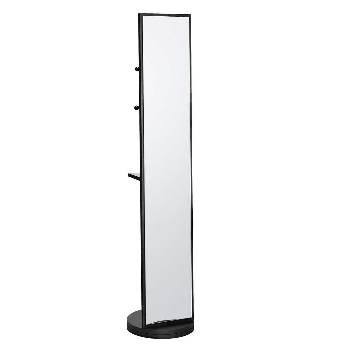 DS BD Full Length Body Mirror Large Tall Floor Free Standing Decor Black Storage