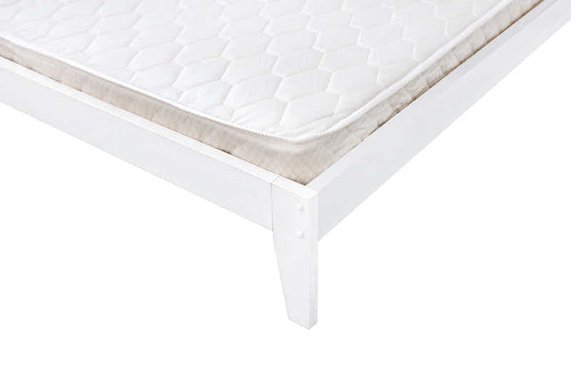 Sovo White Bed & Bonnell Mattress Combo - Queen