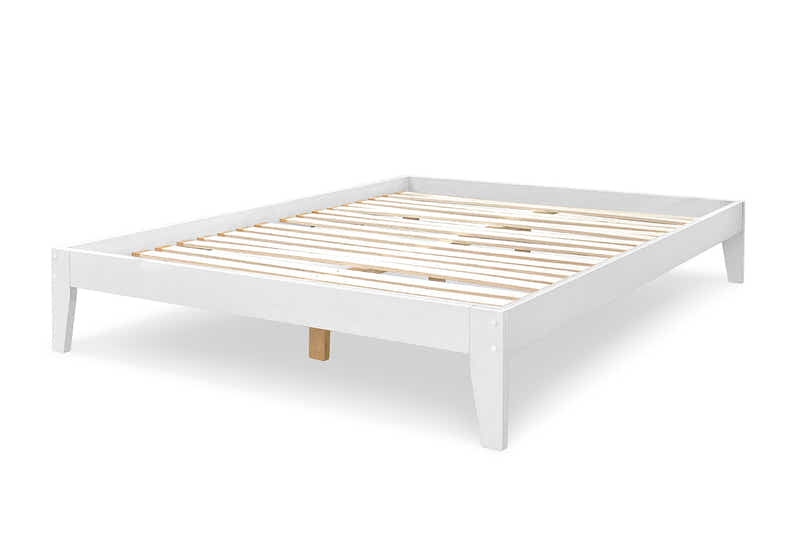 Sovo White Bed & Bonnell Mattress Combo - Queen