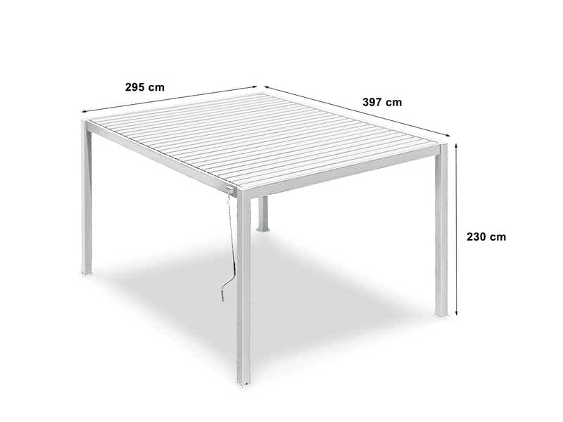 Aluminum Louvre Roof Pergola White - 3m x 4m