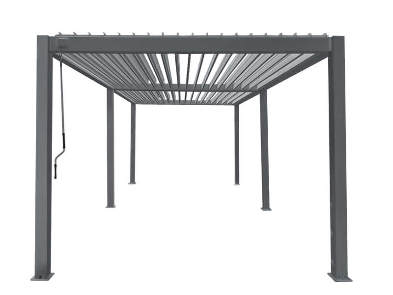 Aluminum Louvre Roof Pergola Grey - 3m x 6m