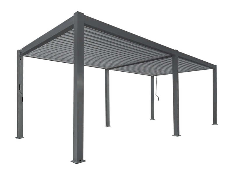 Aluminum Louvre Roof Pergola Grey - 3m x 6m