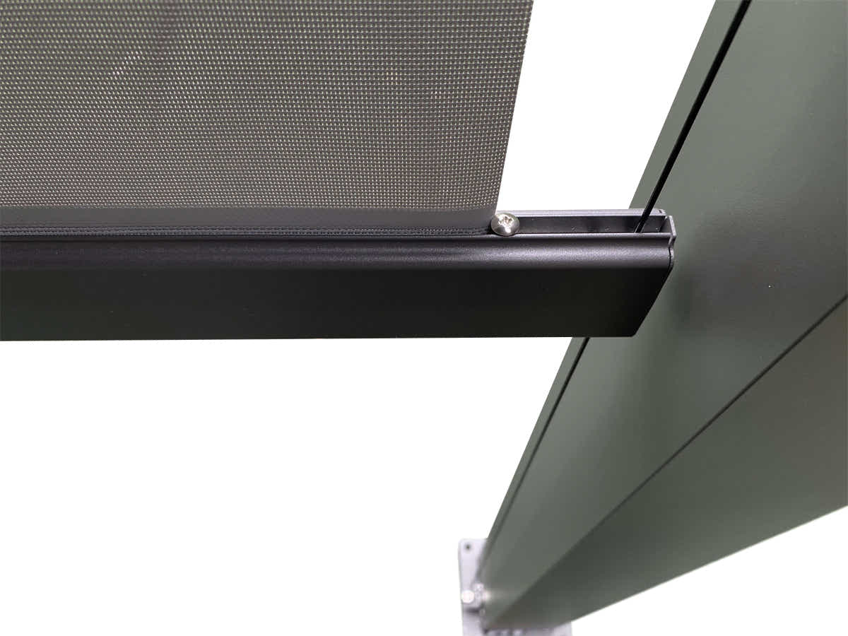 Pergola Blind with Grey Frame & Screen - 3m x 3m