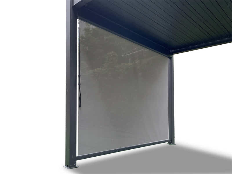 Pergola Blind with Grey Frame & Screen - 3m x 4m