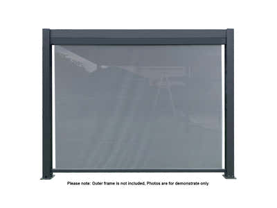 Pergola Blind with Grey Frame & Screen - 3m x 3m