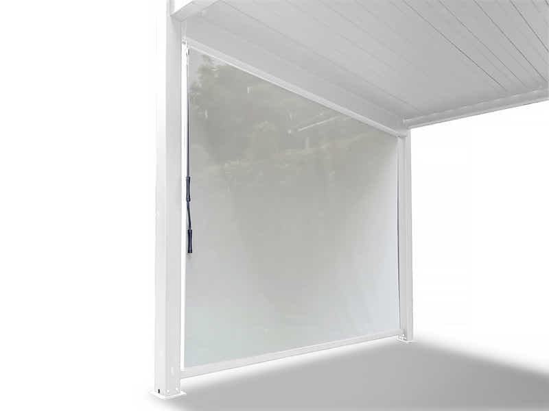 Pergola Blind with White Frame & Screen - 3m x 3m