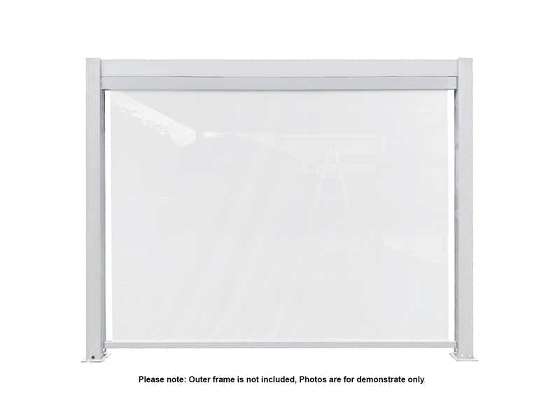 Pergola Blind with White Frame & Screen - 3m x 3m