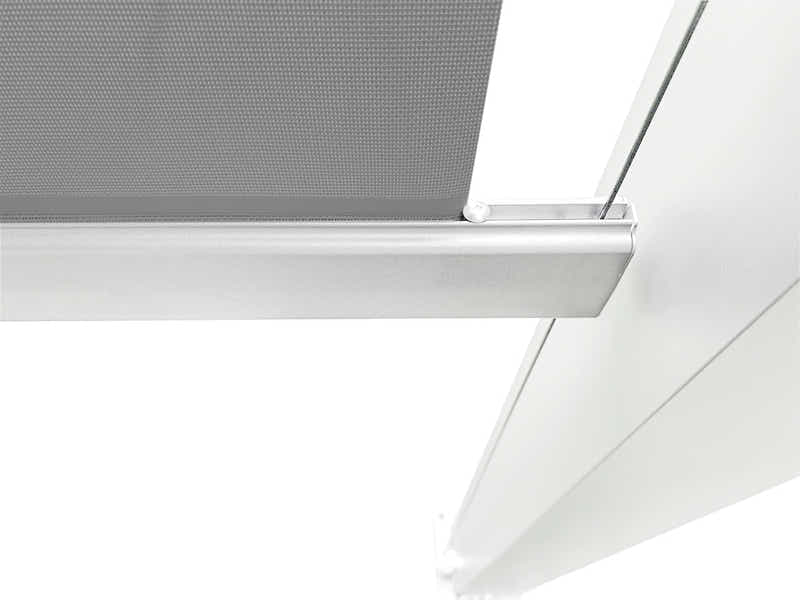 Pergola Blind with White Frame & Grey Screen - 3m x 4m