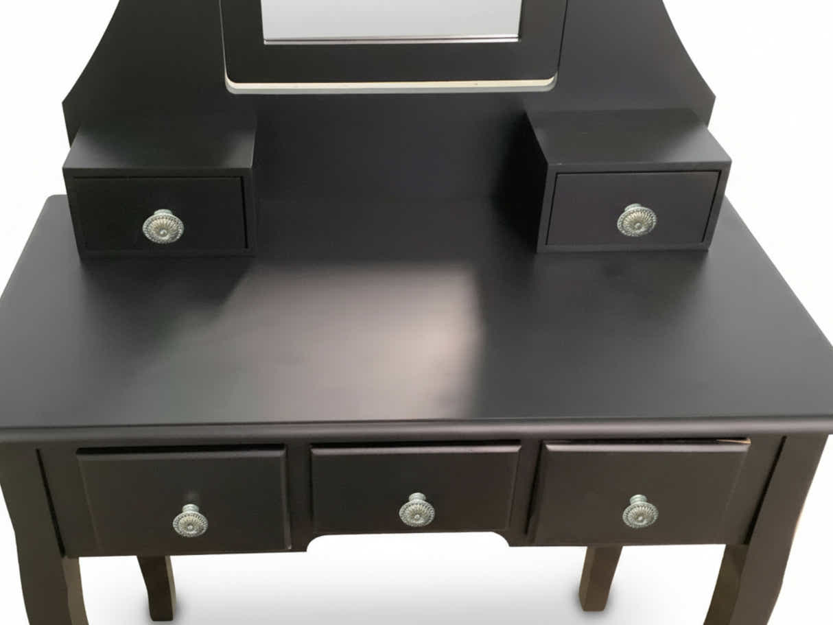 Dressing Table with Stool Black - 74.5 cm