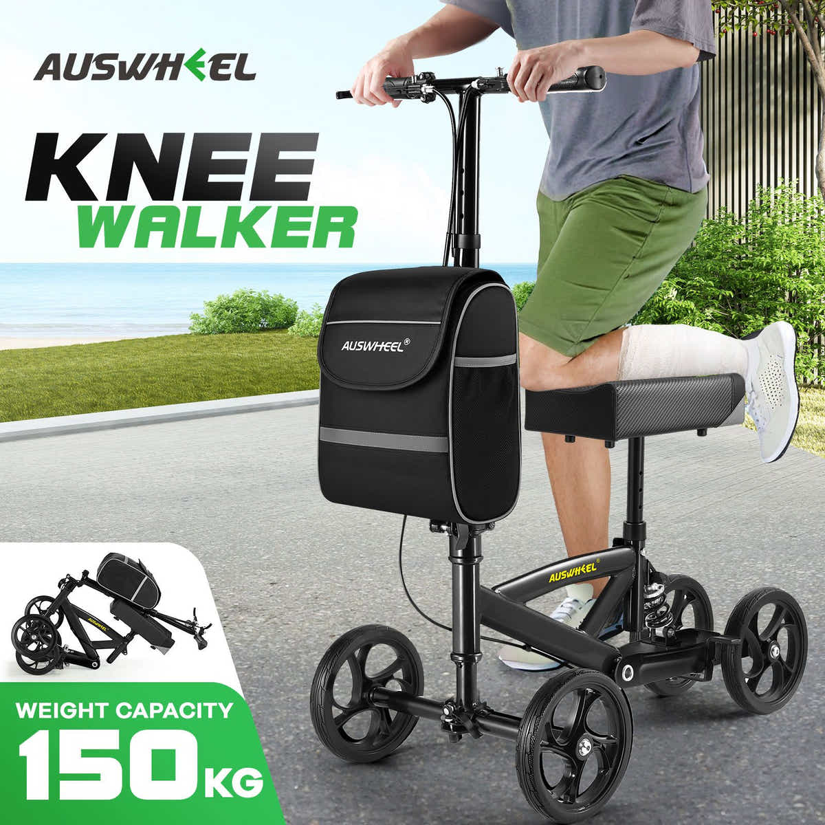 DS BD Knee Scooter Walker Steerable Mobility Wheelchair Medical Crutch Broken