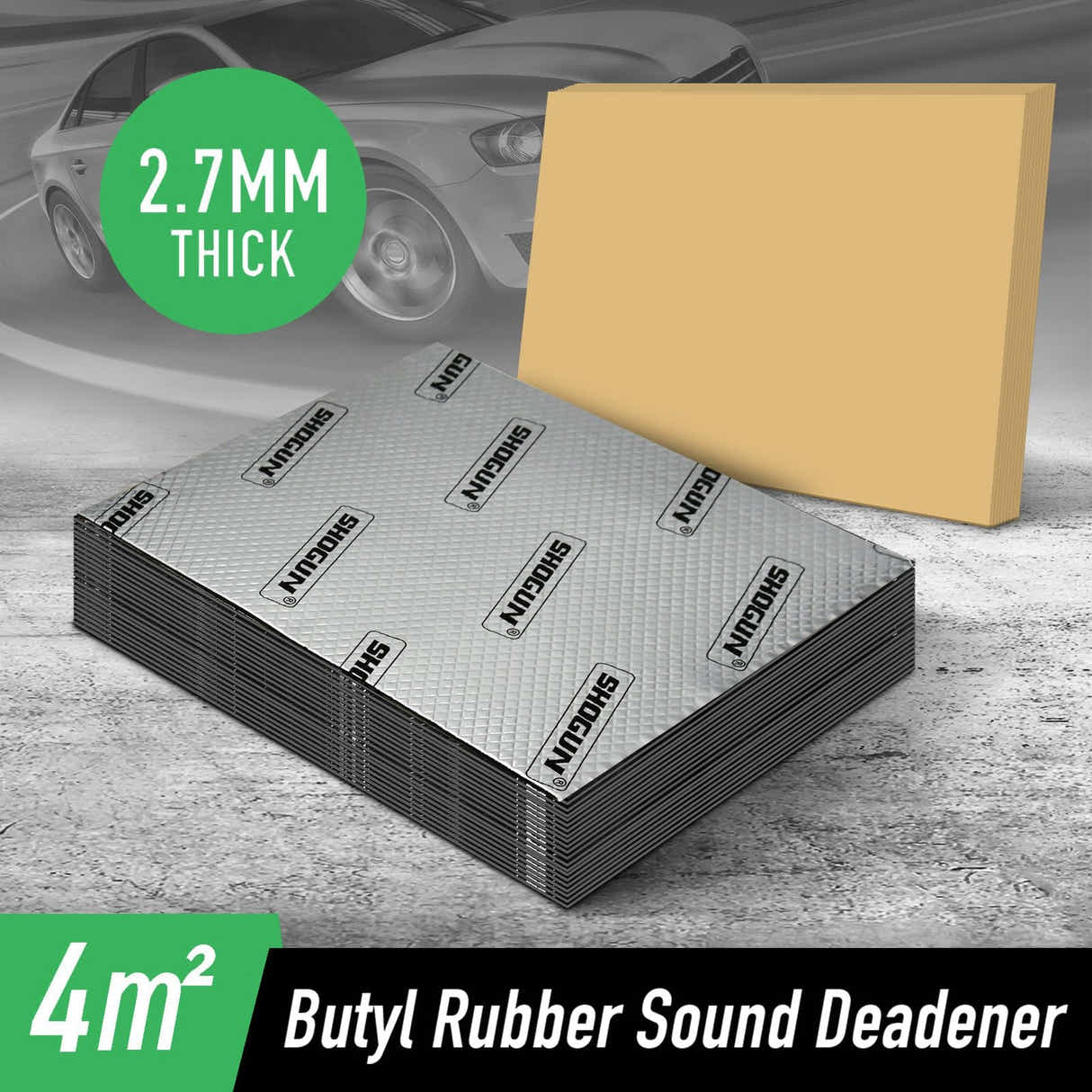 DS BD Butyl Sound Deadener Insulation Car Deadening Mat Rubber 2.7mm 4 SQM 20PCS