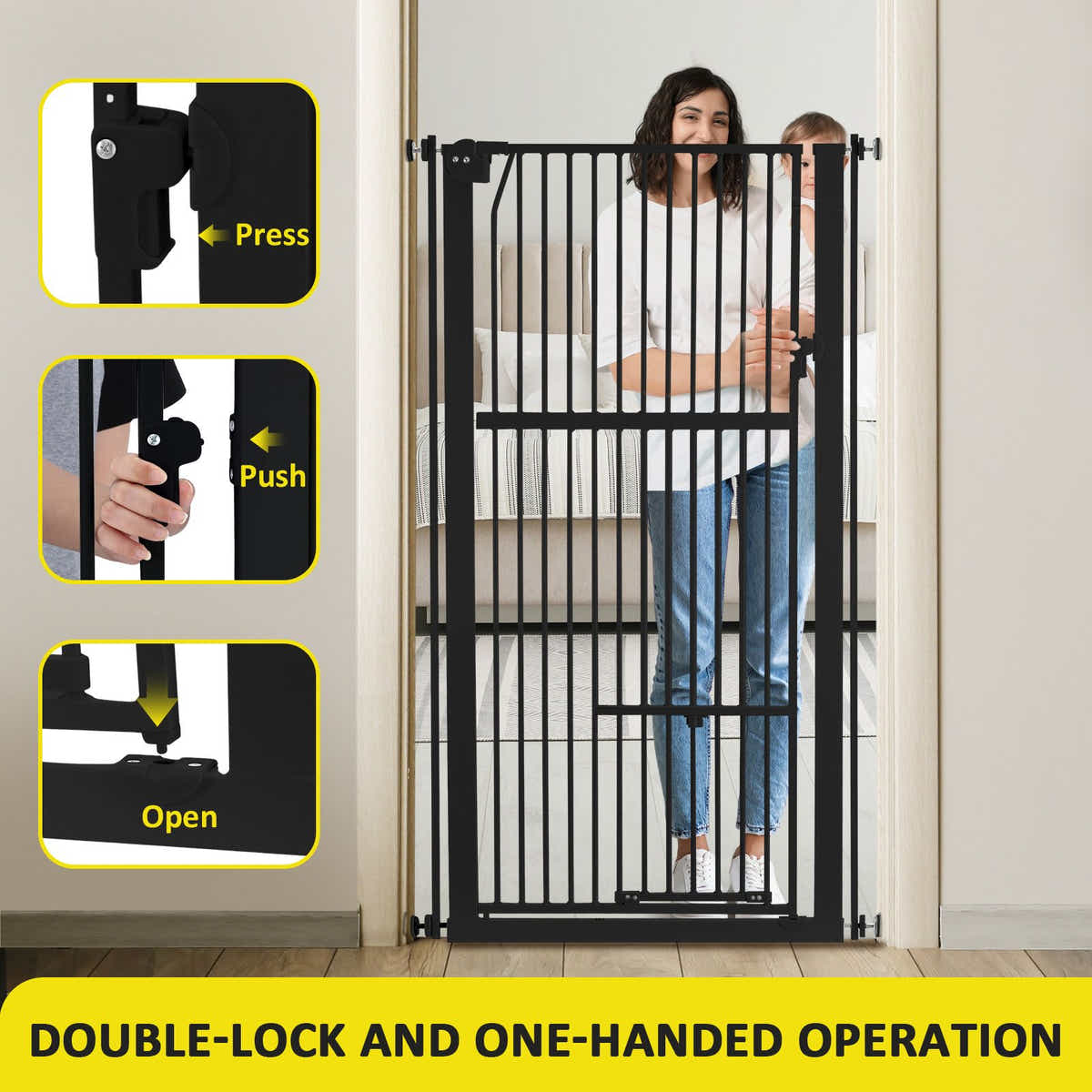 DS BD Safety Gate Dog Cat Extra Tall Retractable Fence Door 142cm Height