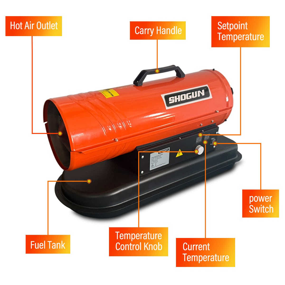 DS BD Industrial Fan Heater Diesel Kerosene Space Forced Blower 28KW Workshop