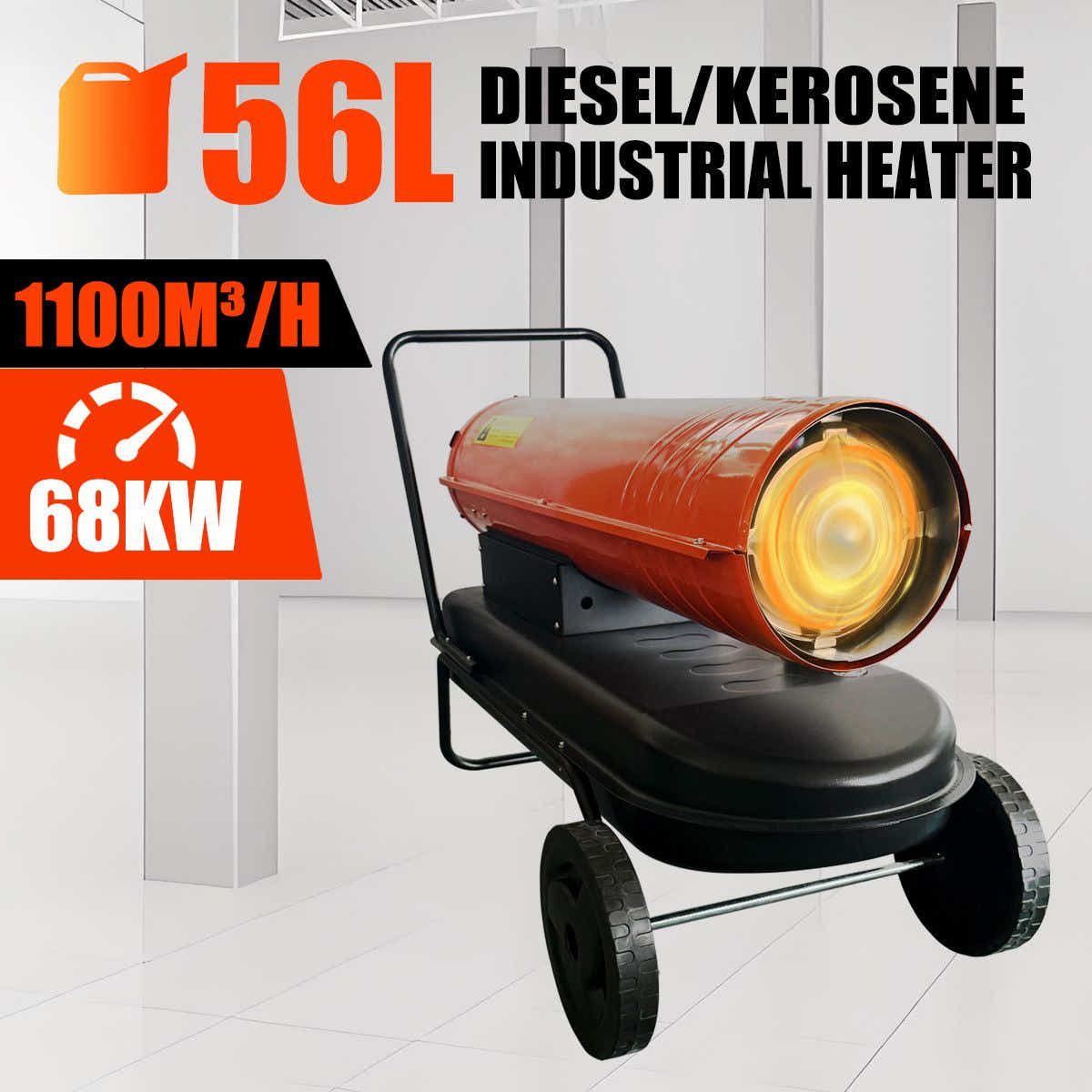 DS BD Industrial Space Heater 68kW Diesel Kerosene Air Forced Blow Fan Workshop