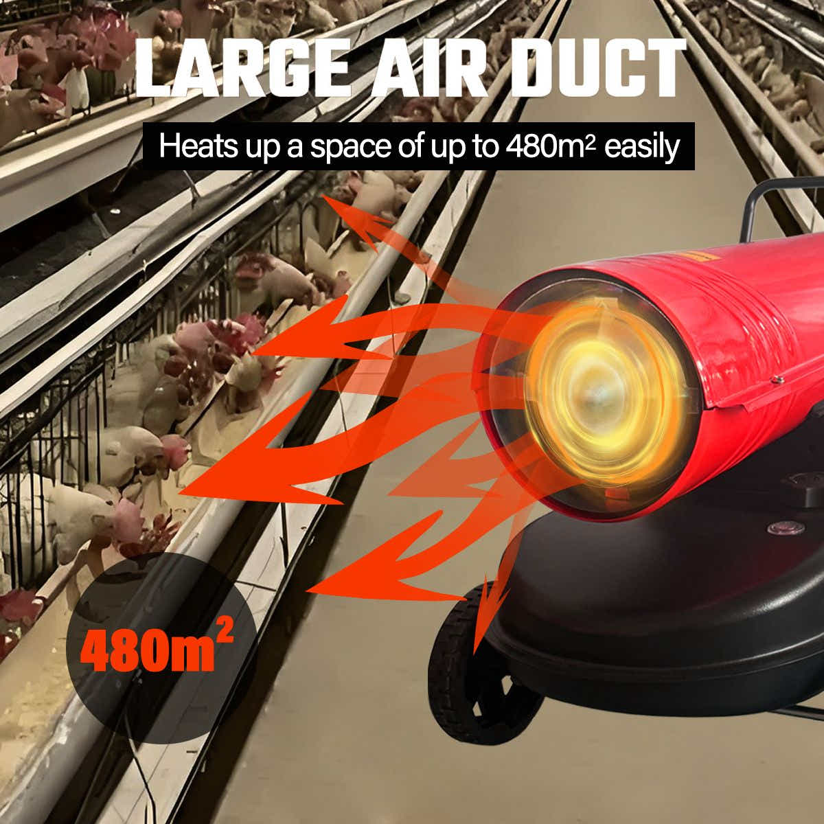DS BD Industrial Fan Heater 68kW Diesel Kerosene Space Forced Air Blower