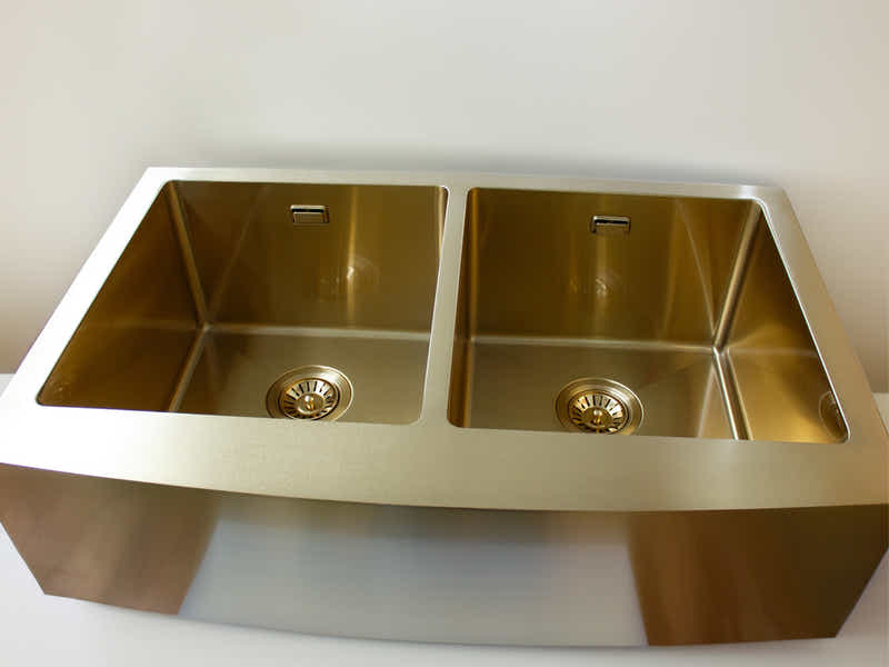Gold Stainless Steel Double Sink