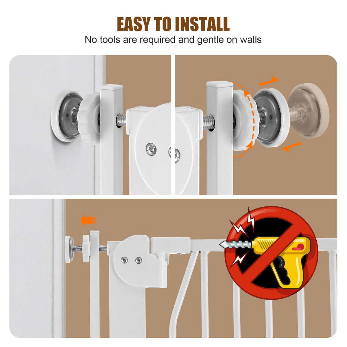 DS BD Safety Gate Dog Cat Security Extra Tall Retractable Door 75 to 105cm White